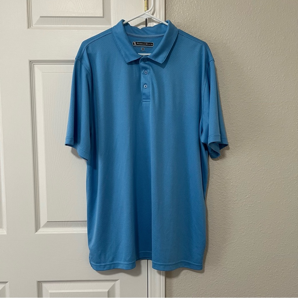Men's Pebble Beach Blue Performance Golf Polo - XL